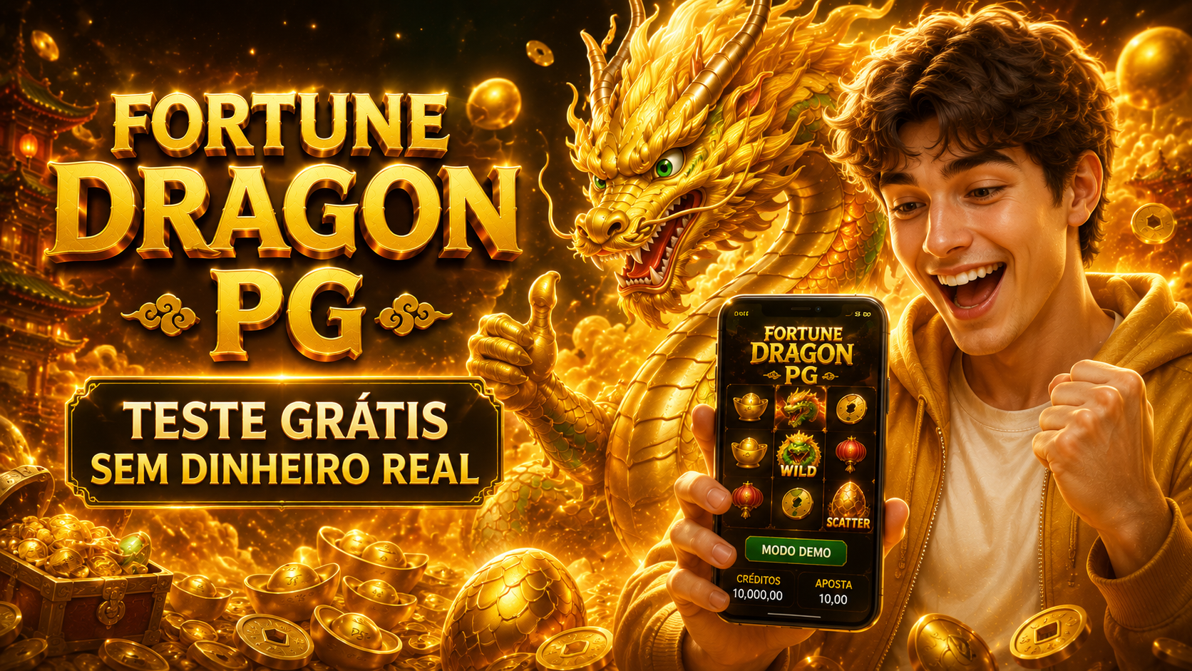 Experimente o Fortune Dragon PG gratuitamente e descubra todos os recursos do jogo sem precisar apostar dinheiro real.