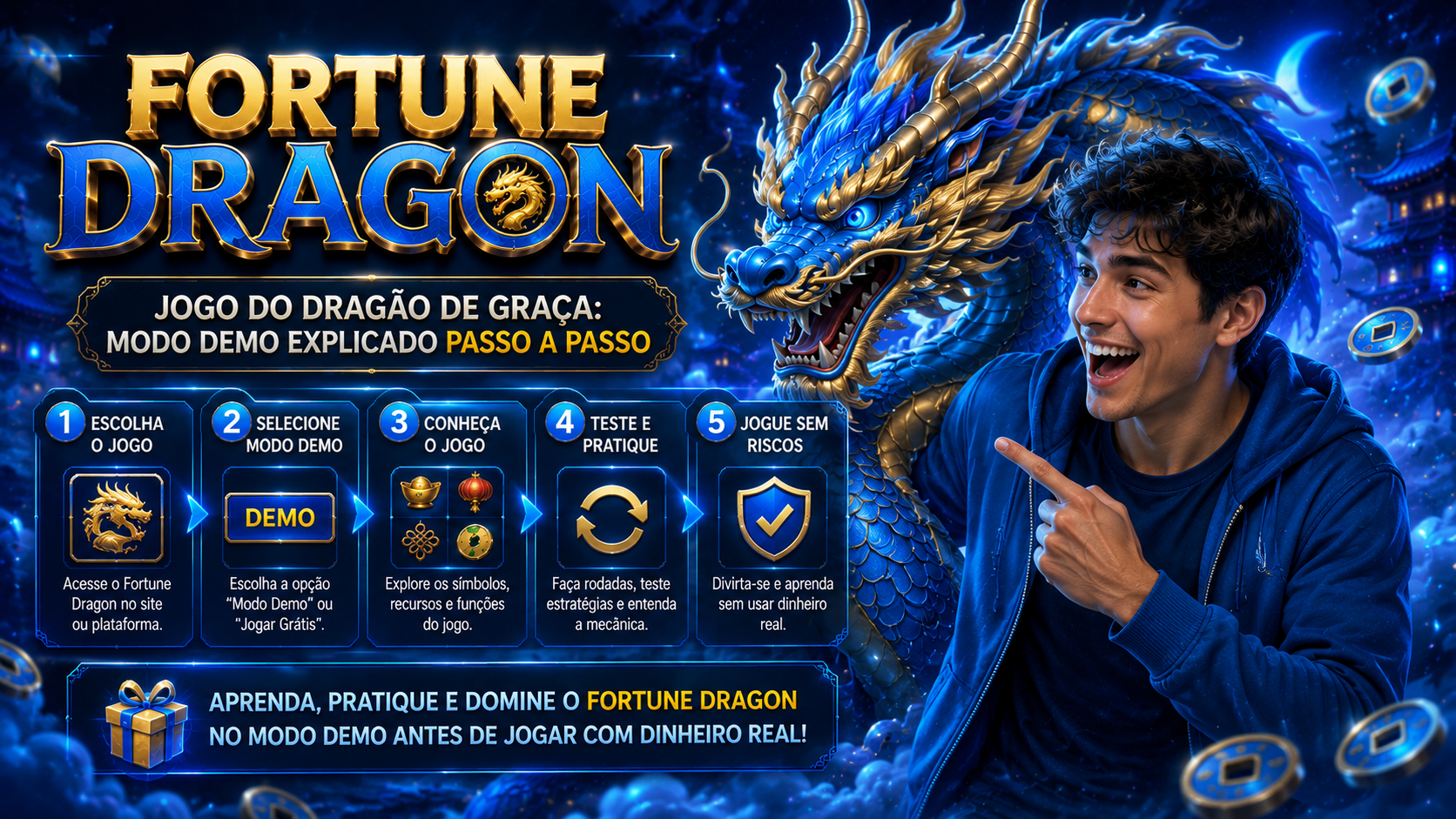 Aprenda como jogar Fortune Dragon gratuitamente com este guia passo a passo e descubra todos os recursos do modo demo sem utilizar dinheiro real.